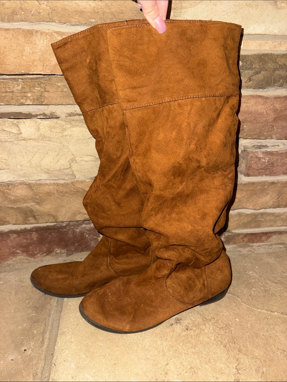 Women's Tall Slouchy Suede Boots - Brown